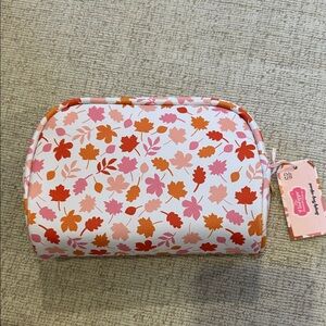 Colorful Leaf Print Cosmetic Bag